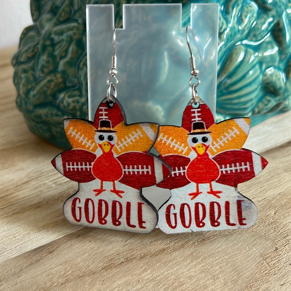 🛍️FOOTBALL GOBBLE GOBBLE EARRINGS